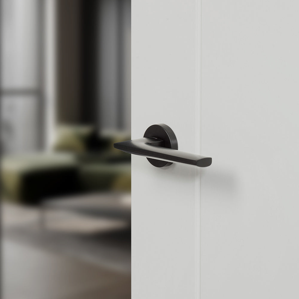 Atlantic UK Forme FMR422MB 'Boston' Matt Black Door Handles on Round Rose product image