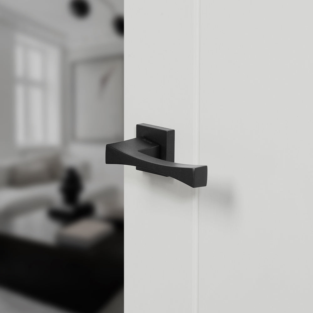 Atlantic UK Forme FMS213MB 'Artemide' Matt Black Door Handles on Square Rose product image