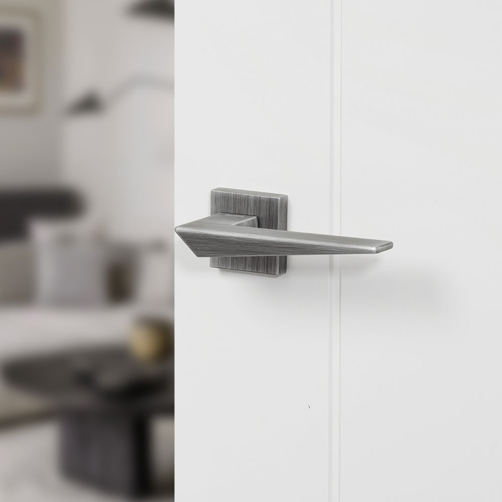 Atlantic UK Urban Graphite Naxos Forme Door Handles On Square Minimal Rose - FMS215UG Matt Pewter product image