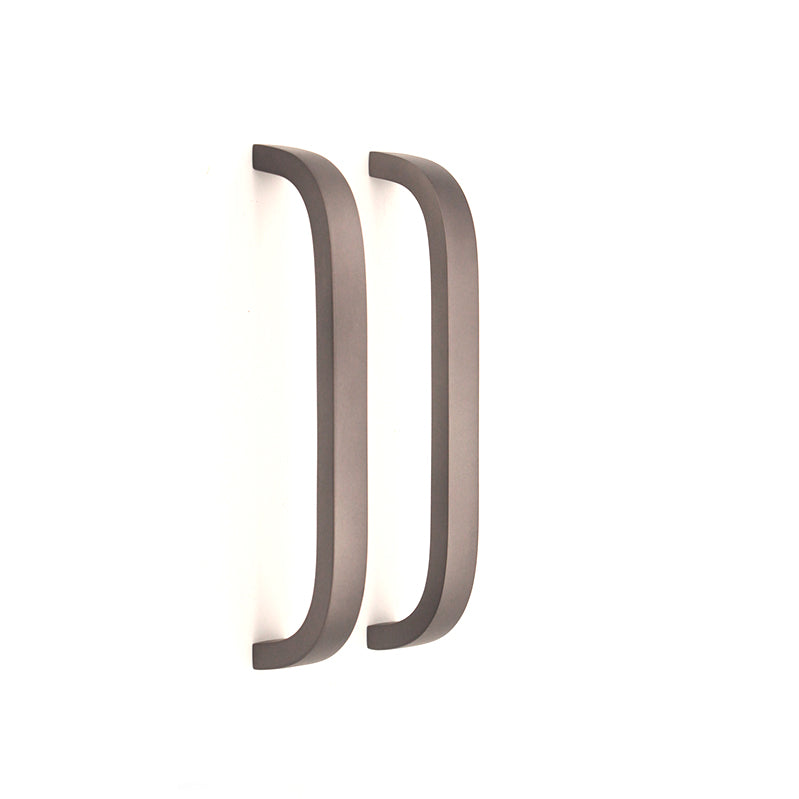 Curve Bar Cabinet Handle in Gunmetal Grey, 135mm x 25mm, solid brass construction by Spira Brass, perfect for modern wardrobe enhancement.