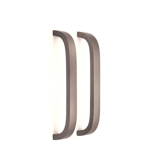 Curve Bar Cabinet Handle in Gunmetal Grey, 135mm x 25mm, solid brass construction by Spira Brass, perfect for modern wardrobe enhancement.
