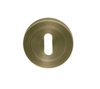 Thumbnail for Frelan Hardware Antique Brass Standard Keyhole Profile Escutcheon - JV503AB