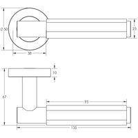 Thumbnail for JV848AB Frelan Jedo 'Bloom' Antique Brass Door Handles on Round Rose