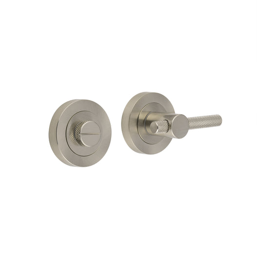 Frelan Hardware, Satin Nickel Knurled Bathroom Turn and Release, JV855SN