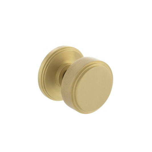 Atlantic UK 'Millhouse Brass Harrison' Solid Brass Knurled Mortice Knobs - Satin Brass - MH450KSMKSB product image