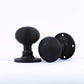 Matt Black 'Reeded Beehive' Queen Anne Mortice Door Knobs