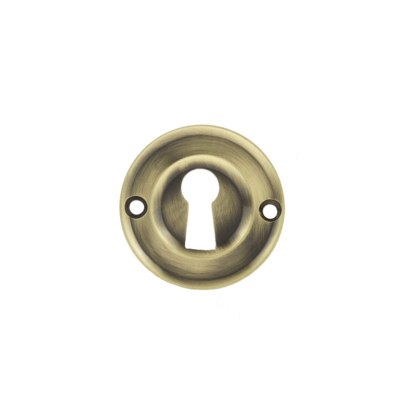 Atlantic Old English Solid Brass Open Key Hole Escutcheon, Antique Brass - OERKEAB