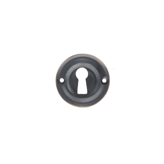 Atlantic Old English Solid Brass Open Key Hole Escutcheon, Antique Copper - OERKEAC