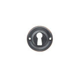Atlantic Old English Solid Brass Open Key Hole Escutcheon, Antique Copper - OERKEAC