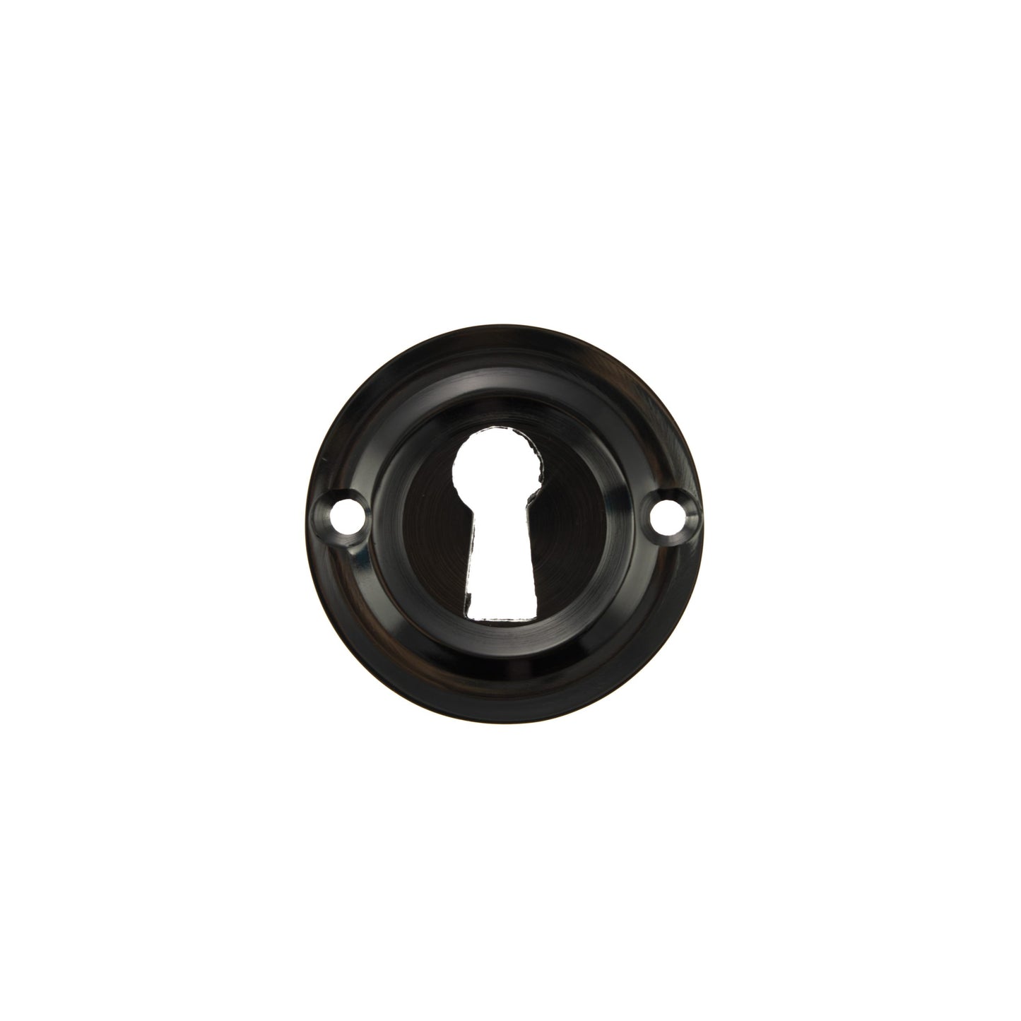 Atlantic Old English Solid Brass Open Key Hole Escutcheon, Black Nickel - OERKEBN