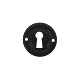Atlantic Old English Solid Brass Open Key Hole Escutcheon, Matt Black - OERKEMB