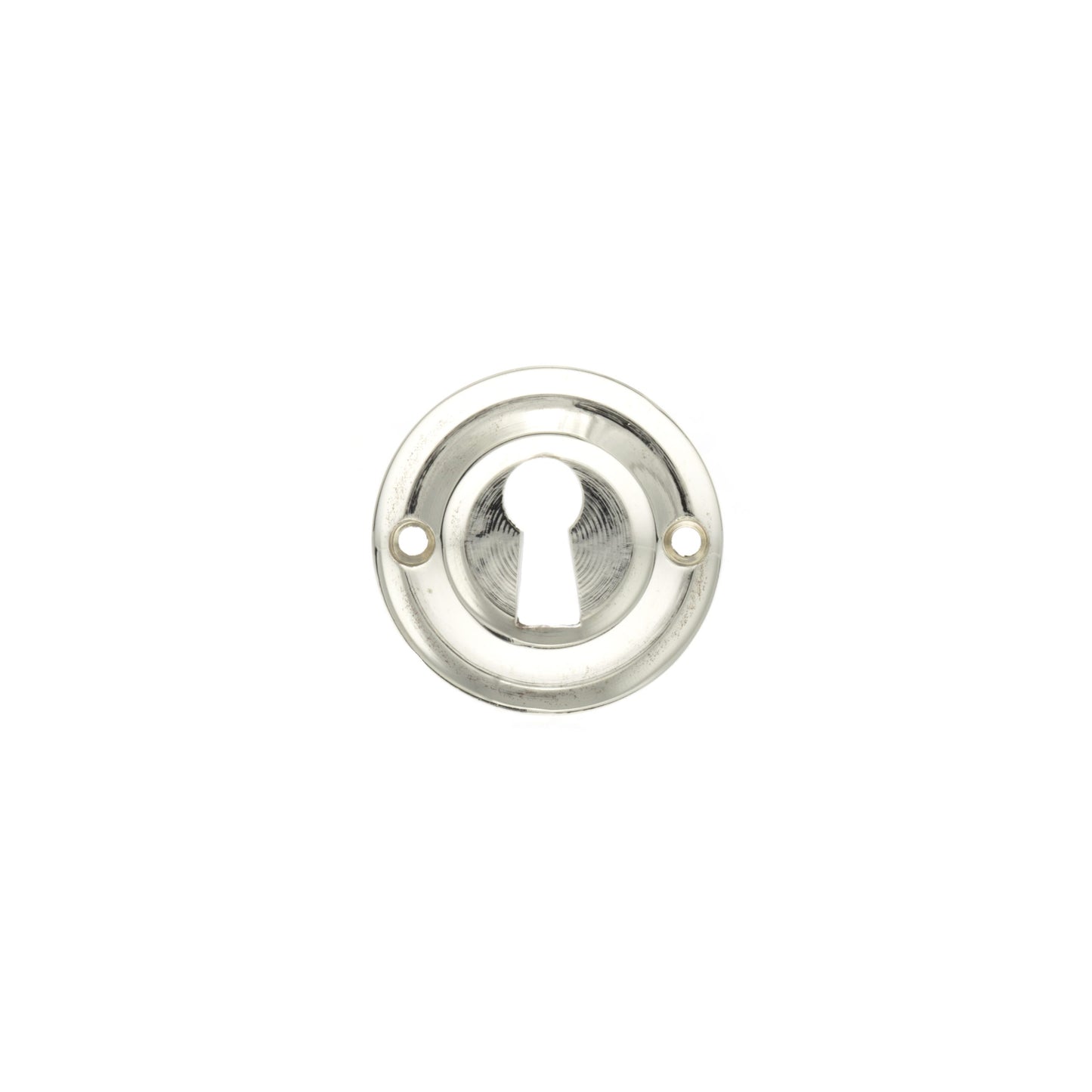 Atlantic Old English Solid Brass Open Key Hole Escutcheon, Polished Nickel - OERKEPN