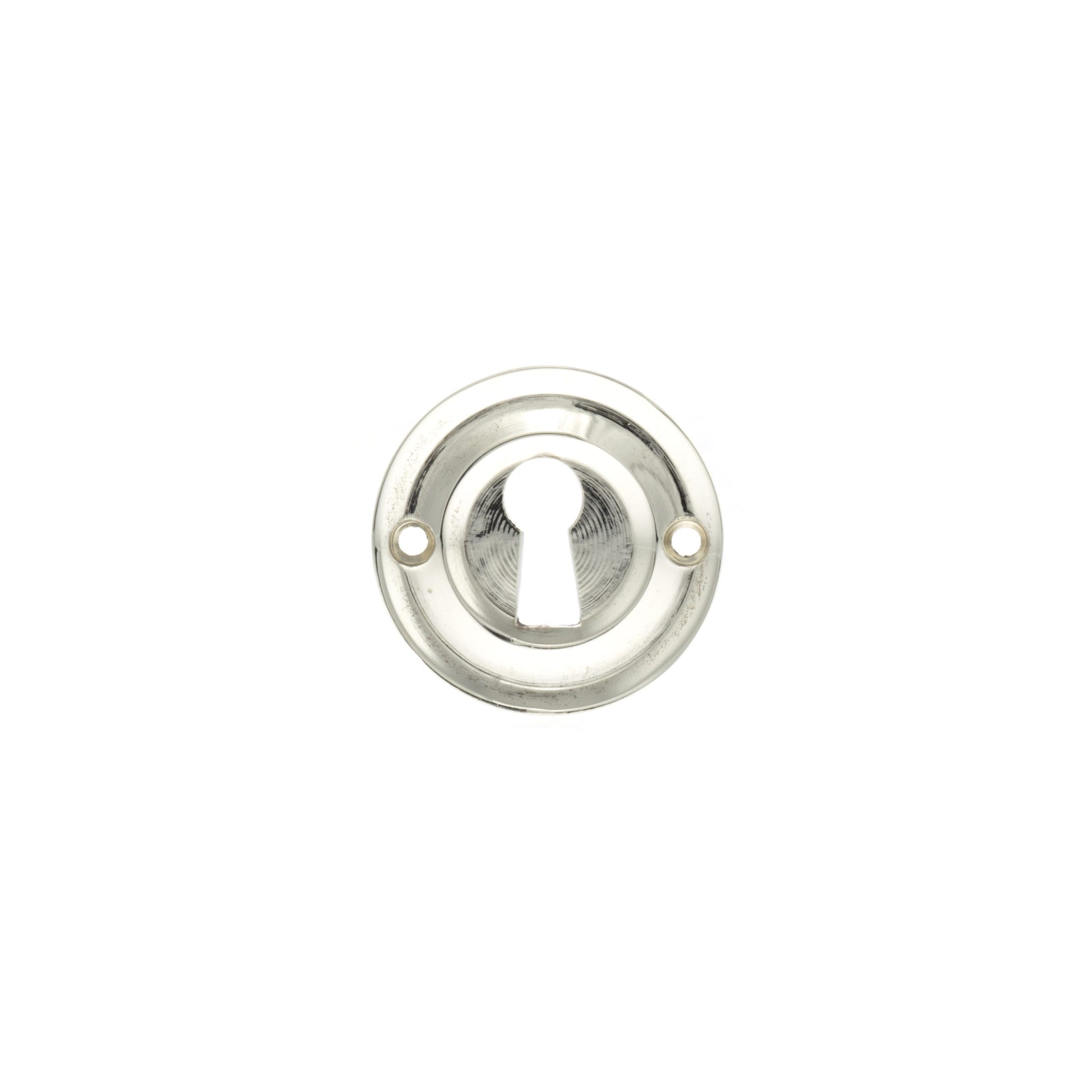 Atlantic Old English Solid Brass Open Key Hole Escutcheon, Polished Nickel - OERKEPN