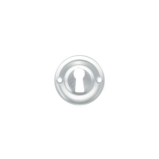 Atlantic Old English Solid Brass Open Key Hole Escutcheon, Satin Chrome - OERKESC