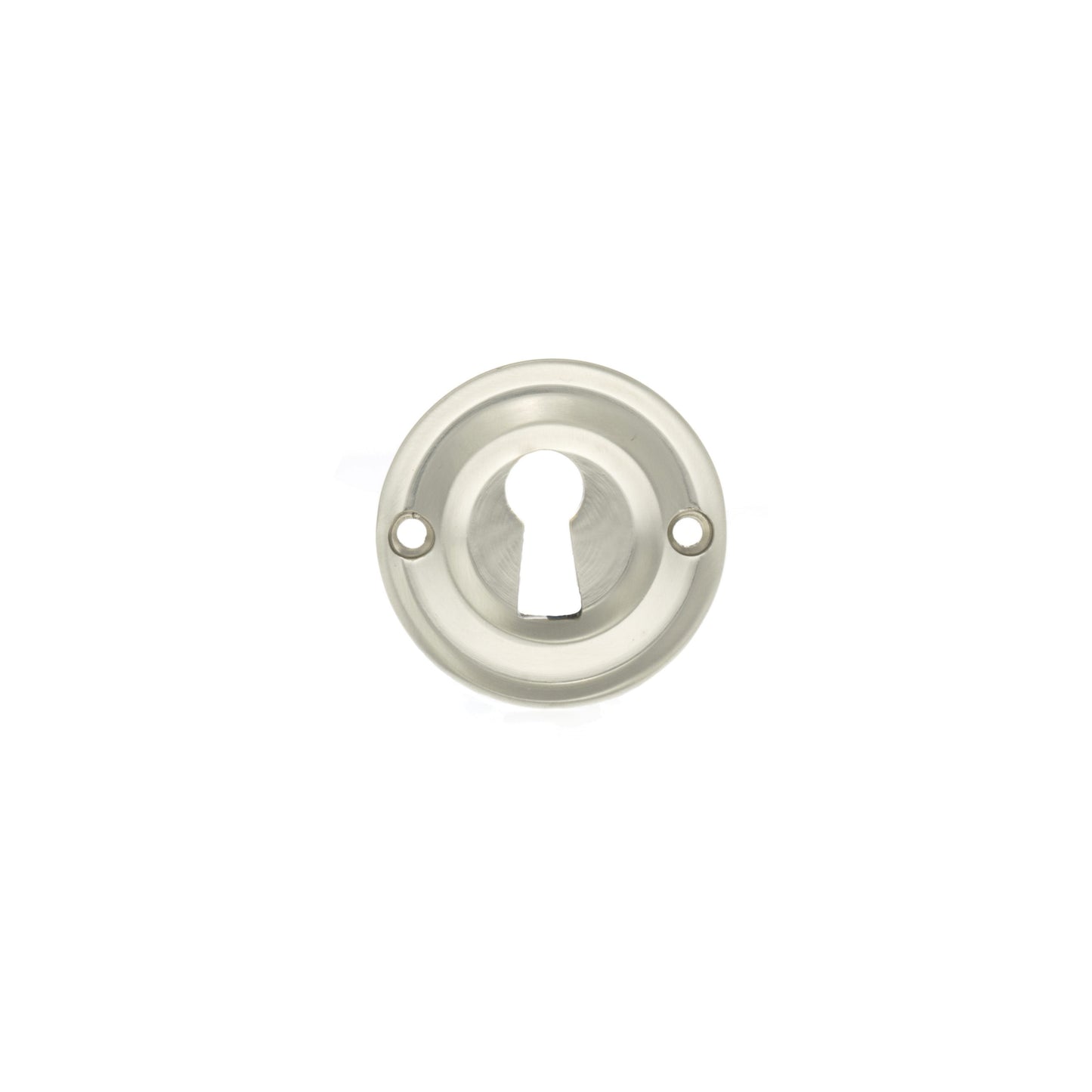 Atlantic Old English Solid Brass Open Key Hole Escutcheon, Satin Nickel - OERKESN