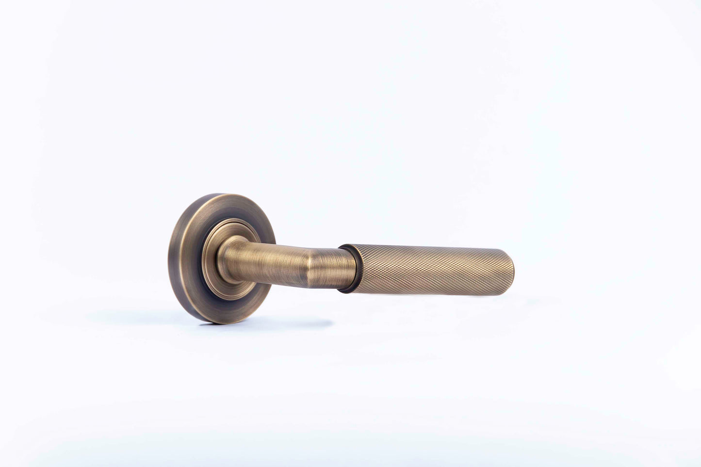 Piccadilly Knurled Lever Door Handles - Burlington Range - Antique Brass, BUR40AB