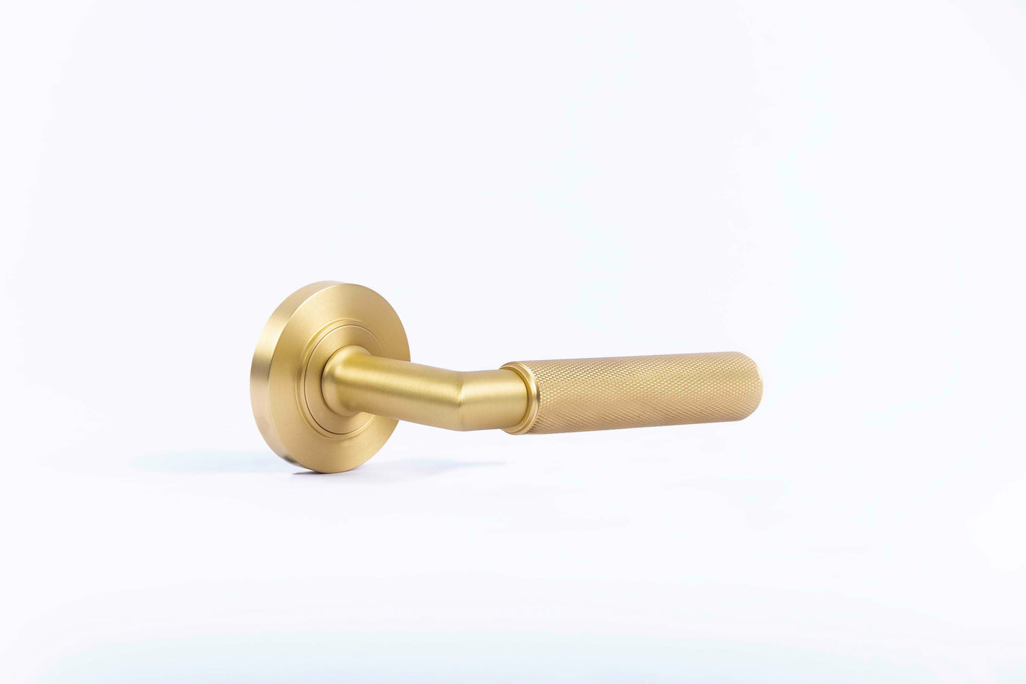 Piccadilly Knurled Lever Door Handles - Burlington Range - Satin Brass - BUR40SB