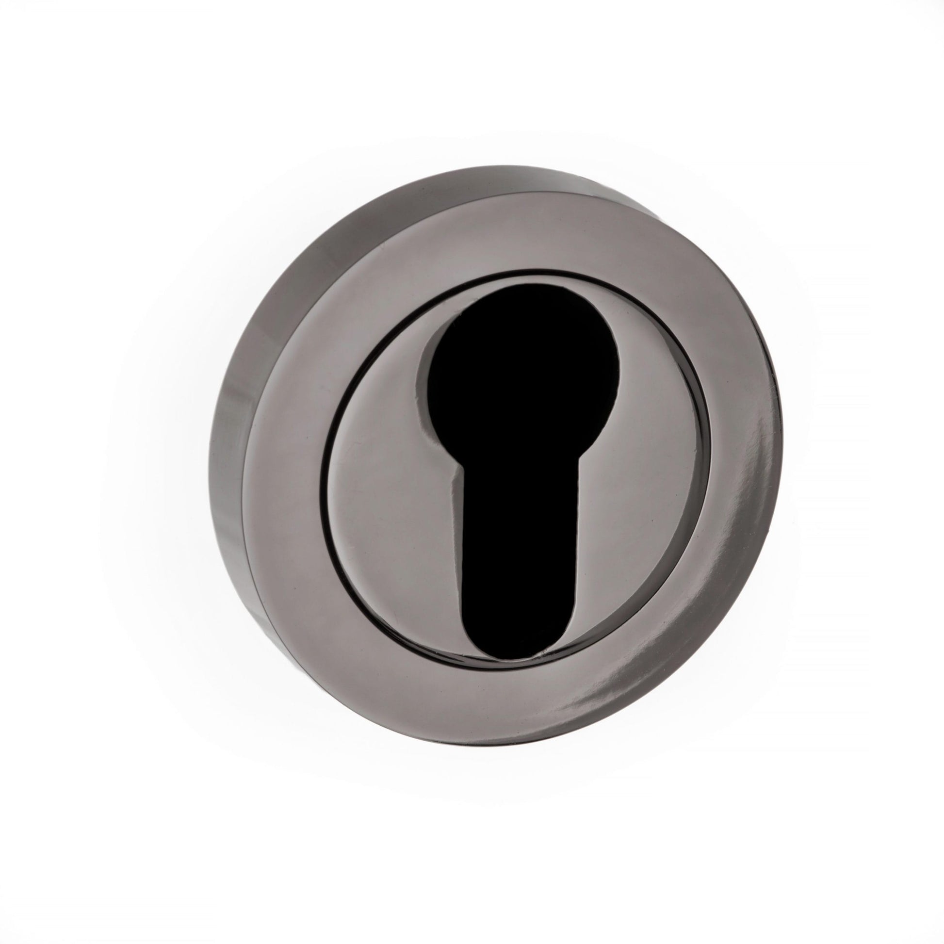 Black Nickel Round Rose EURO PROFILE Keyhole Escutcheon product image