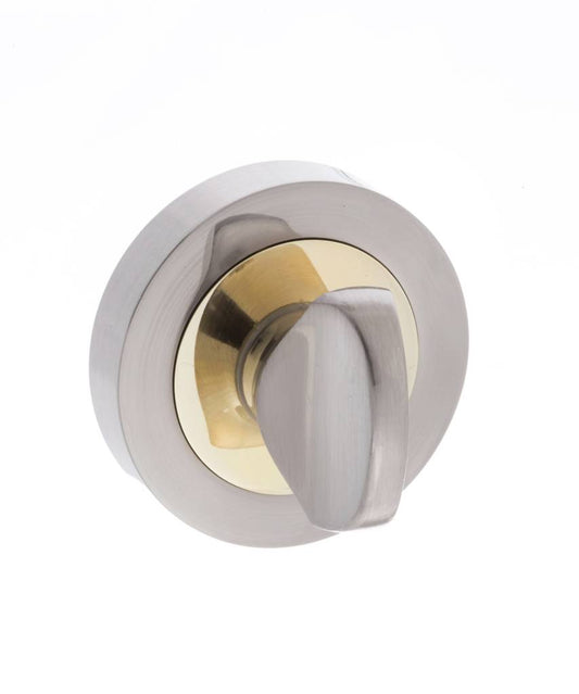 Satin Nickel/Brass Dual Finish Bathroom Turn and Release - S3WCRSNBP product image