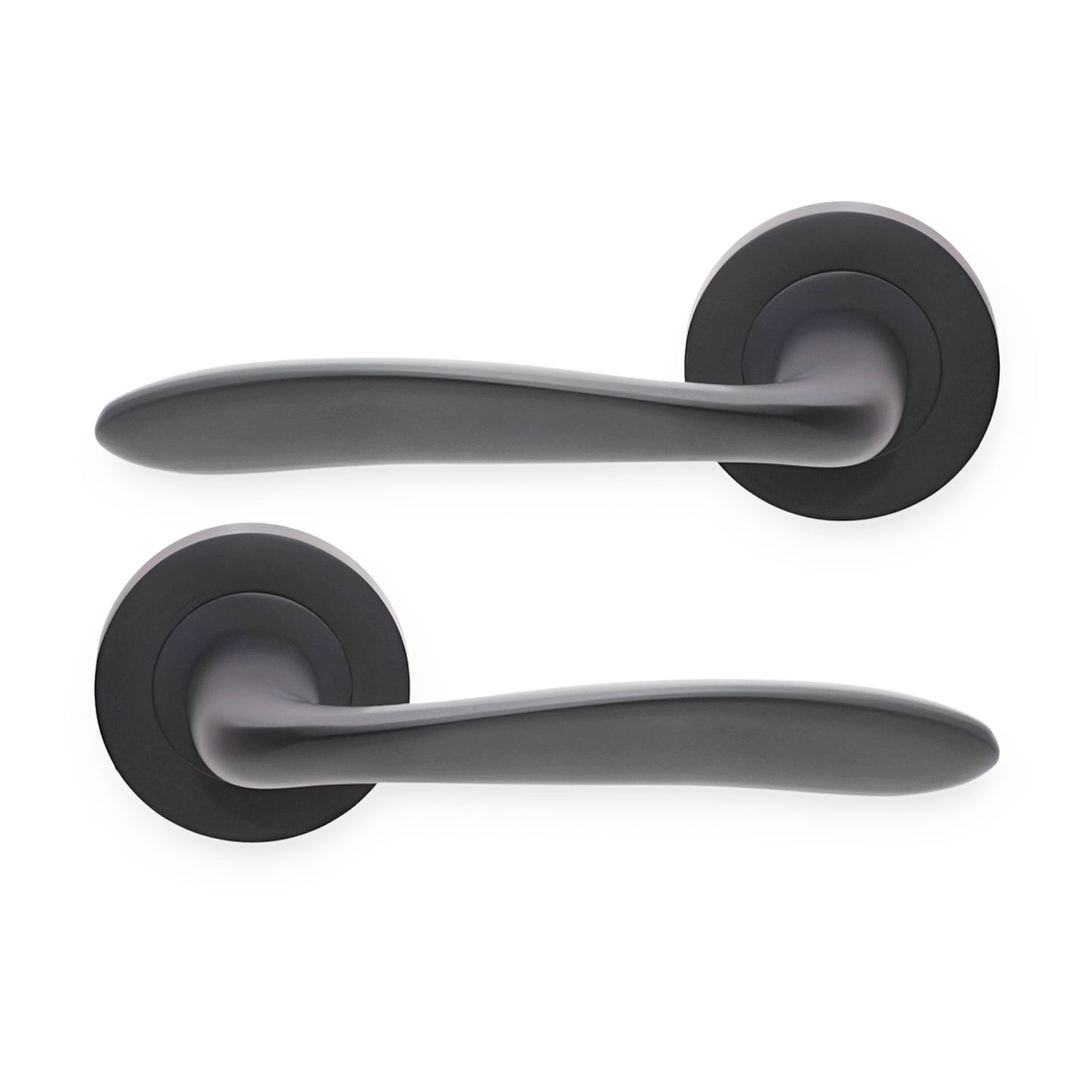 Lever Door Handle & Contemporary Design | Matt Black | 125mm | Mars | Spira Brass product image