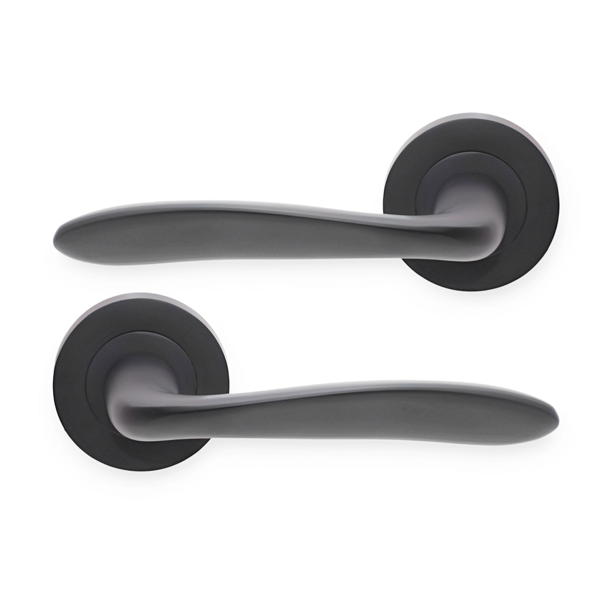 Lever Door Handle & Contemporary Design | Matt Black | 125mm | Mars | Spira Brass product image