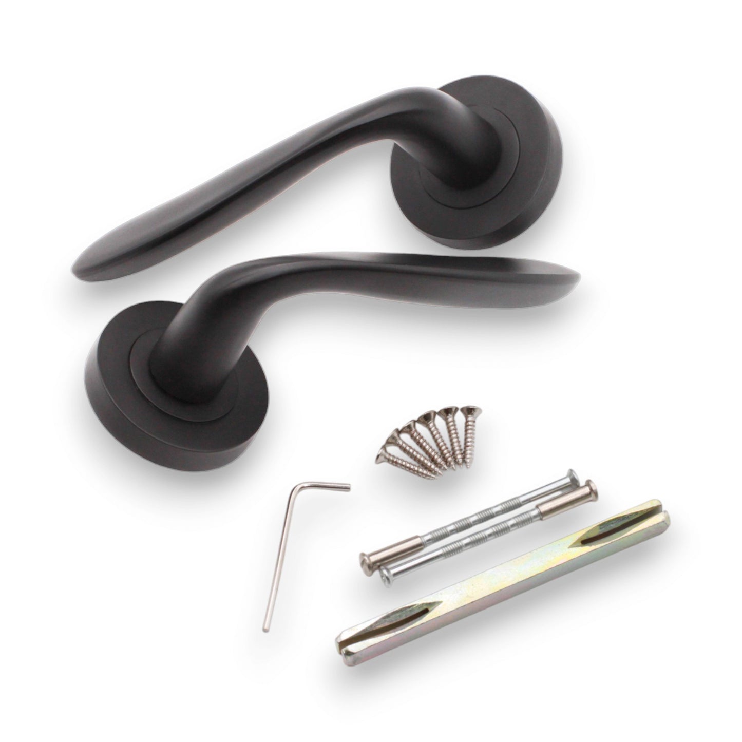 Lever Door Handle & Contemporary Design | Matt Black | 125mm | Mars | Spira Brass product image