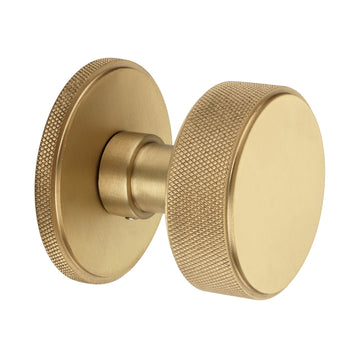 Spira Brass 'Connaught' Satin Brass Knurled Mortice/Rim Door Knobs - SB2123SB