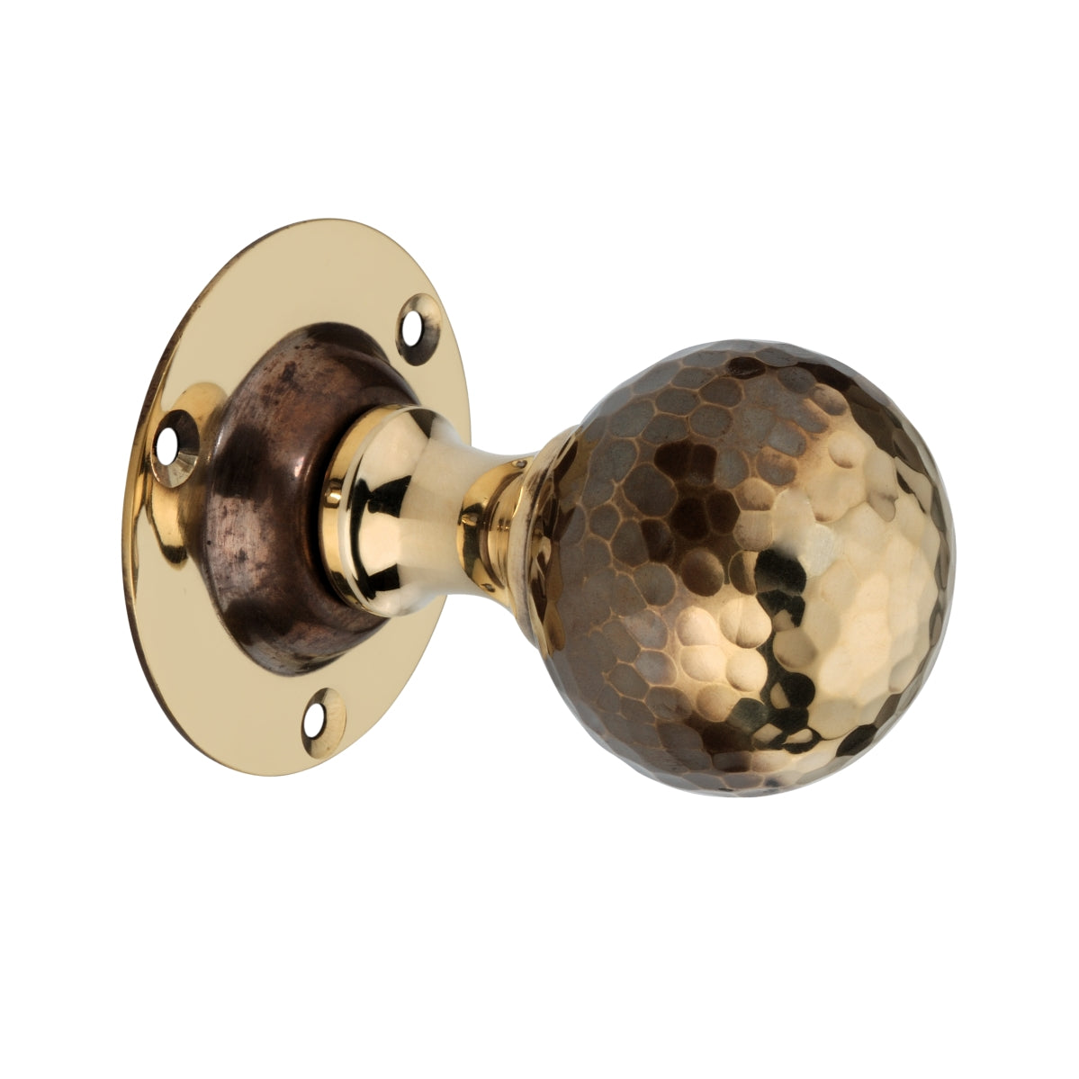 Spira Brass Hammered Ball Mortice Door Knob, Aged Brass - SB2128AB