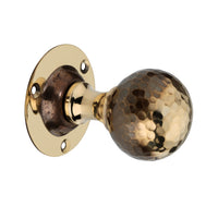 Thumbnail for Spira Brass Hammered Ball Mortice Door Knob, Aged Brass - SB2128AB