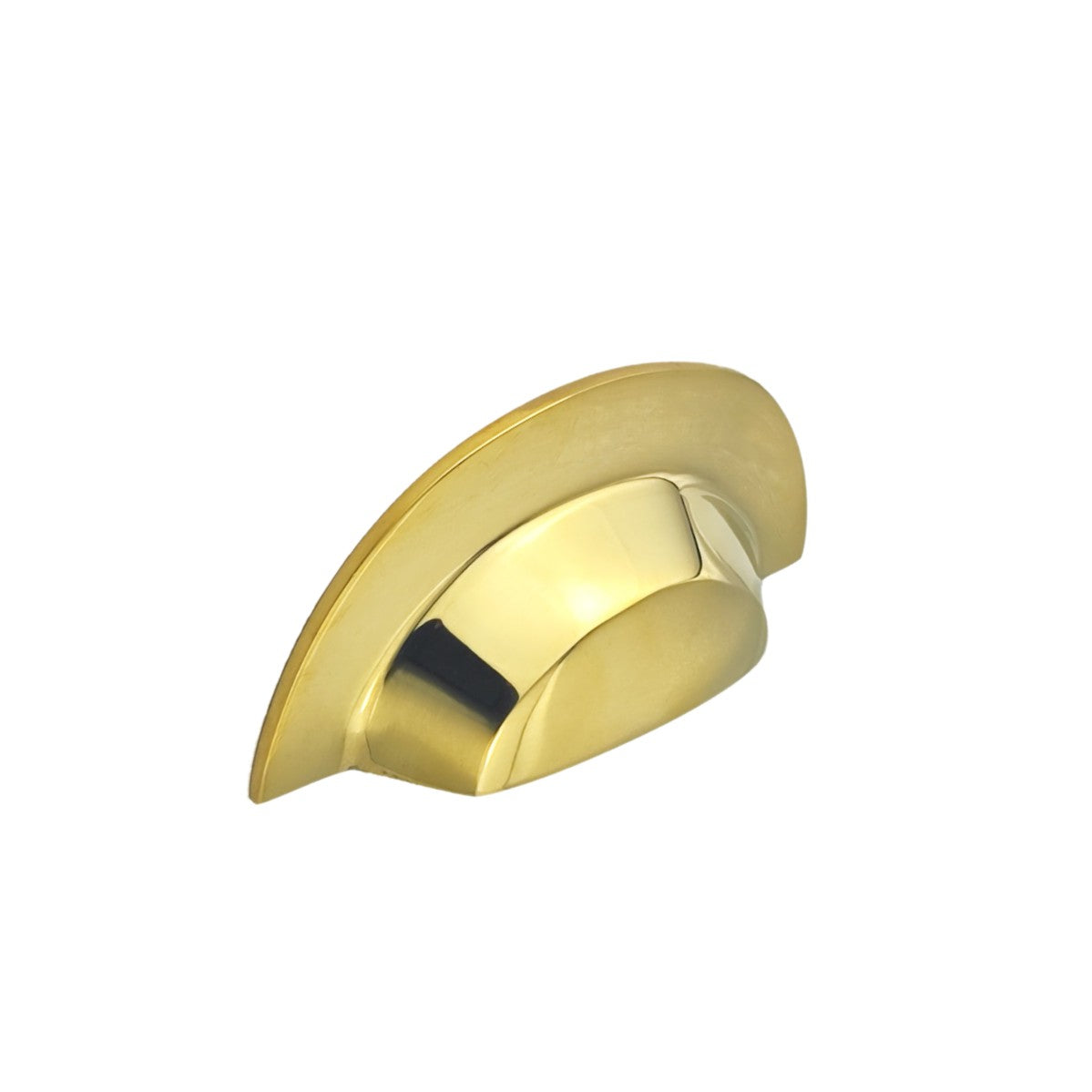 Slim Cup Handle in polished brass unlacquered, 105mm size, featuring a comfortable grip, perfect for modern interiors.