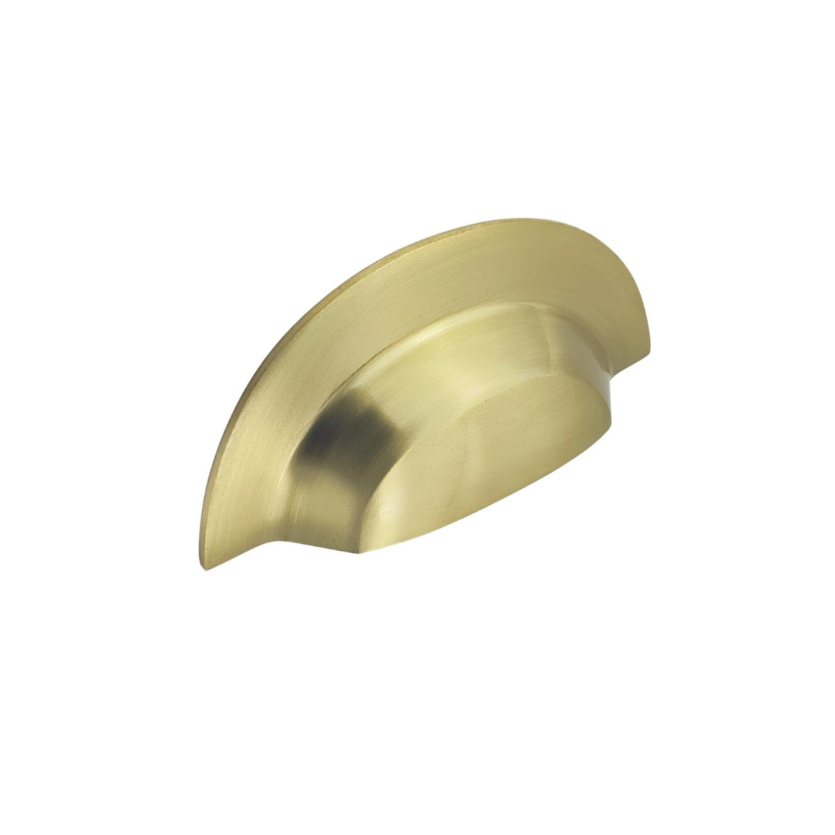 Slim Cup Handle in Satin Brass with Comfortable Grip, 105mm, designed for modern home aesthetics and functionality.