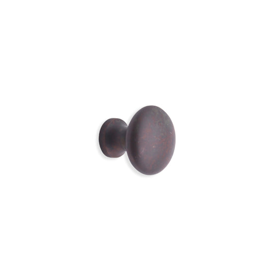 Mushroom 25mm Cupboard Knob in Aged Bronze by Spira Brass, featuring an ergonomic design for a comfortable grip and stylish cabinetry enhancement.