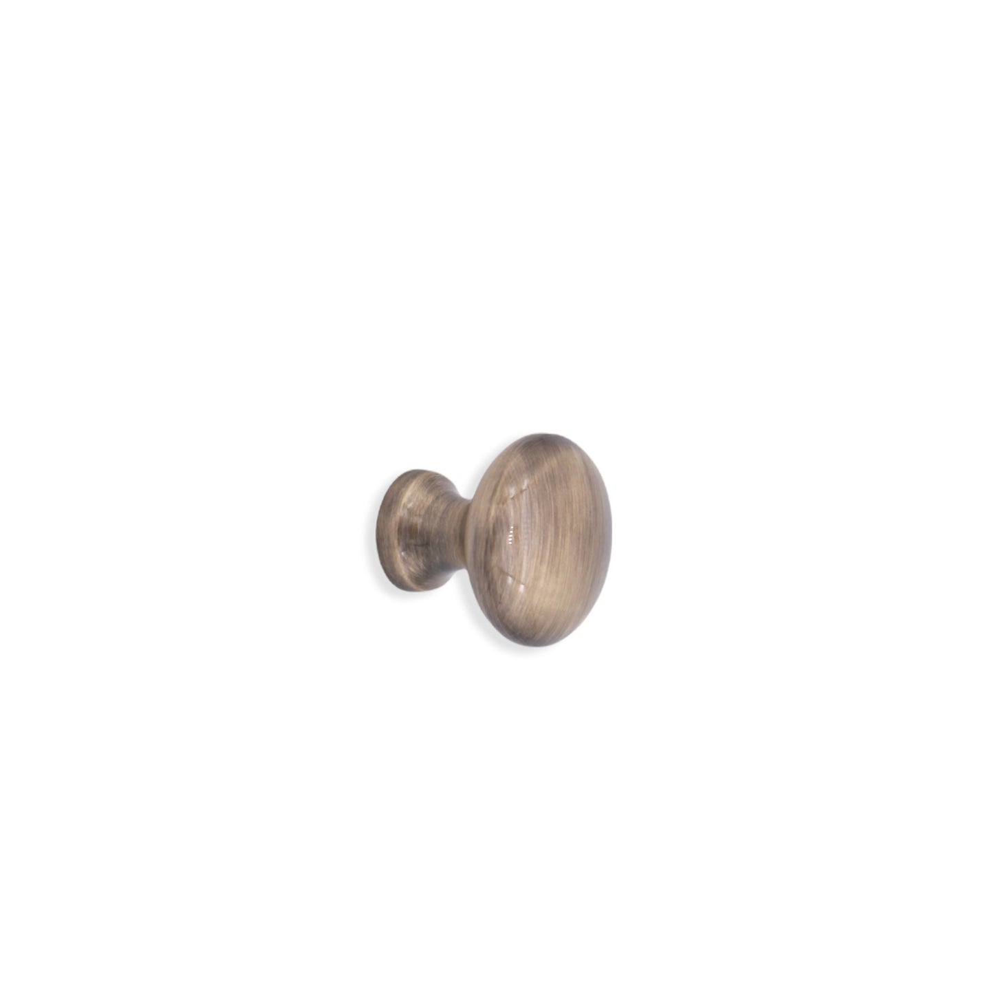 Mushroom cupboard knob in antique brass, 25mm size, featuring an ergonomic design for comfortable grip and elegant cabinetry enhancement.