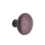 Mushroom 38mm cupboard knob in aged bronze with ergonomic design, perfect for cabinetry enhancement by Spira Brass.