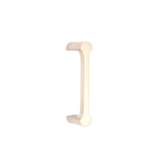 Tulip Pull Handle in Polished Nickel, 115mm, featuring a contemporary design with a unique shell bar form and rounded edges, perfect for modern interiors.