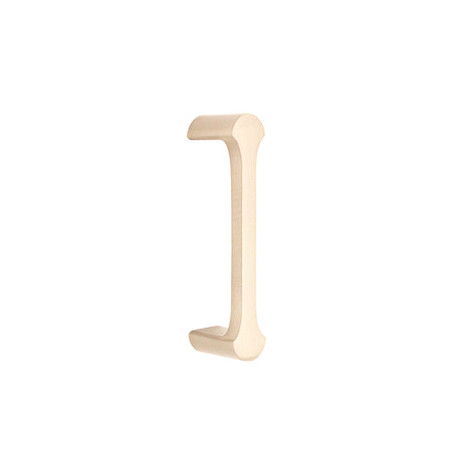 Tulip Pull Handle in Satin Nickel, 115mm, featuring a unique shell bar design and rounded edges, ideal for contemporary interiors.