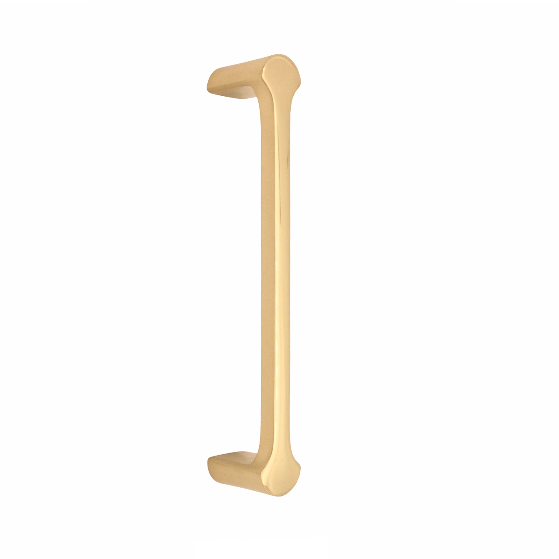 Tulip Pull Handle in polished brass, 165mm length, featuring a shell bar design and rounded edges, perfect for contemporary cabinet interiors by Spira Brass.