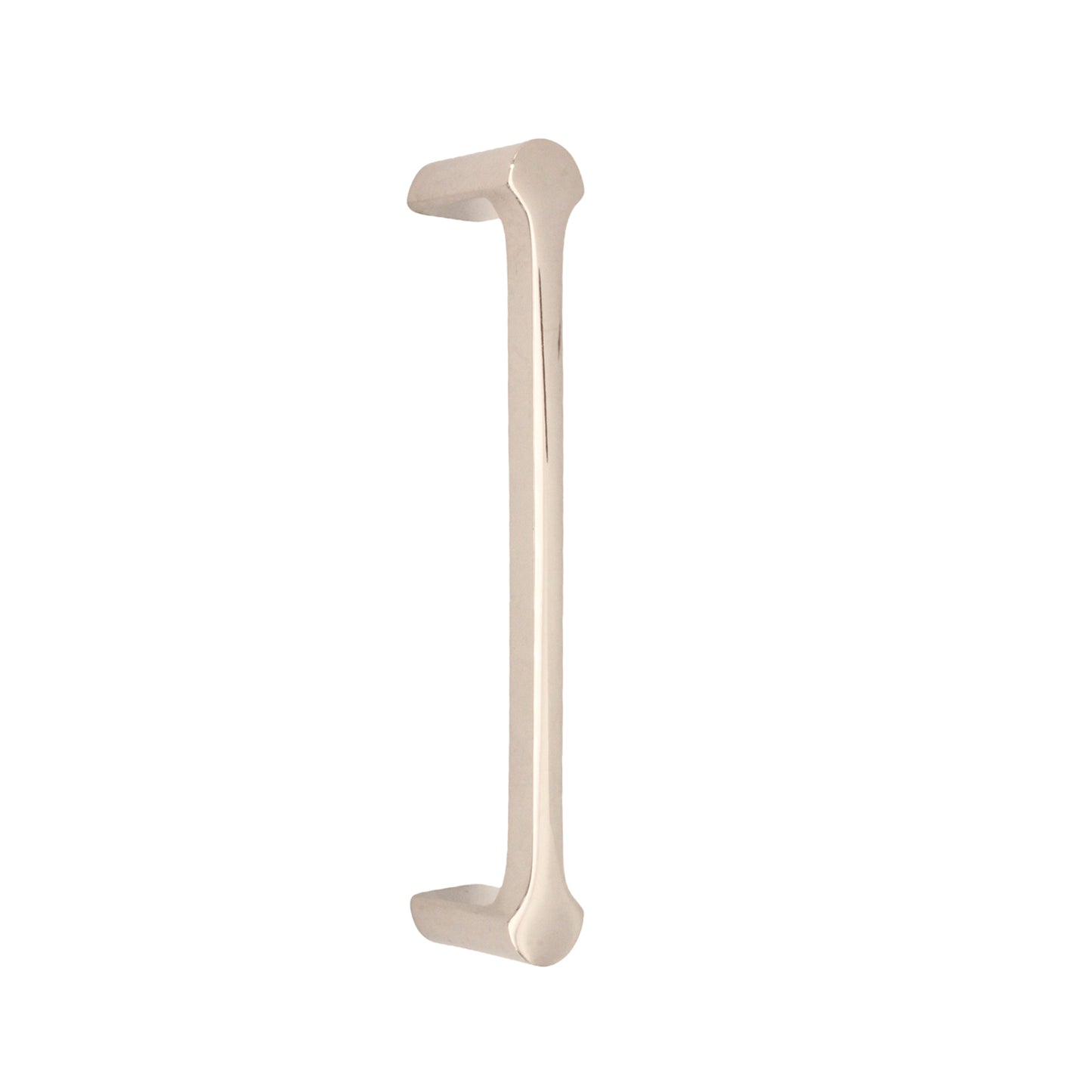 Tulip Pull Handle in polished nickel finish, 165mm size, featuring a unique shell bar design and rounded edges, ideal for contemporary interiors.