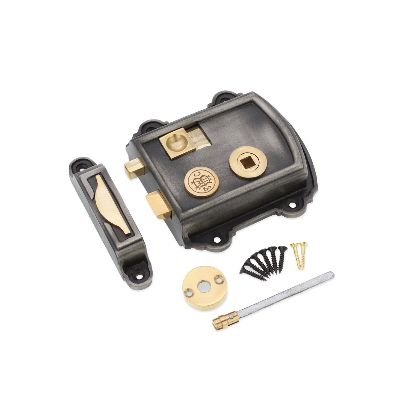 Victorian Pewter Rim Lock - SB7104PEW product image