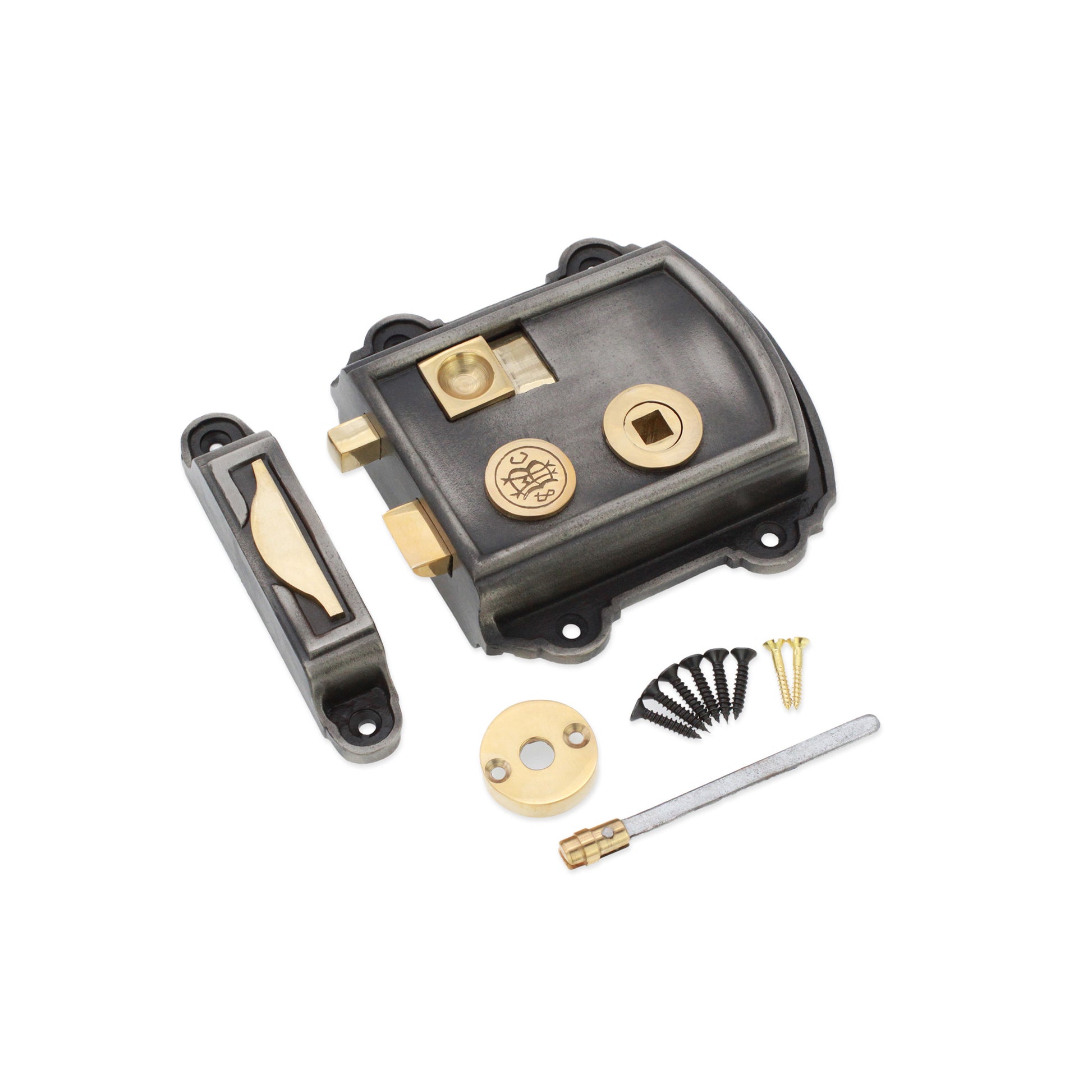Victorian Pewter Rim Lock - SB7104PEW product image
