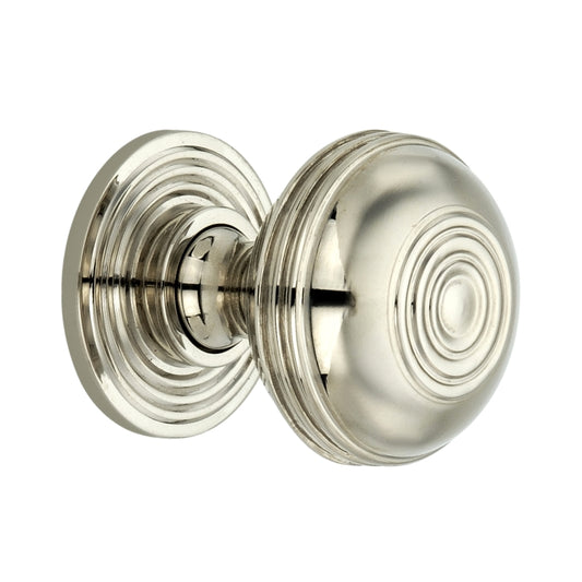Large Preston Cupboard Knob in Polished Nickel, 38mm ergonomic design, perfect for enhancing cabinetry with luxury and sophistication.