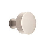 Round Cupboard Knob in Satin Silver, 38mm diameter, featuring an ergonomic design for stylish and functional cabinetry enhancement.