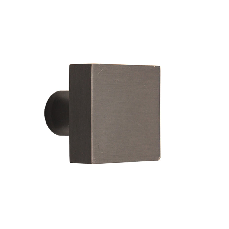 Square Cupboard Knob in Gunmetal Grey, 38mm ergonomic design by Spira Brass, perfect for modern cabinetry.