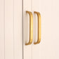 Curve Bar Cabinet Handle in Satin Brass, 135mm x 25mm, solid brass construction, perfect for enhancing wardrobes, cupboards, and drawers.