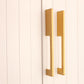 Sleek bar handles in satin brass, 800 mm, showcasing solid brass construction and modern design for cabinetry enhancement.