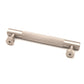Knurled Bar Cabinet Handle in Satin Silver, 160mm, crafted from solid brass with a unique cross knurl pattern, perfect for modern cabinetry.
