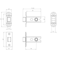 Thumbnail for Satin Brass Double Sprung Mortice Latch - Fire Door Approved 2.5, 3 Inch & 4 Inch