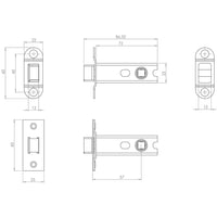 Thumbnail for Satin Brass Double Sprung Mortice Latch - Fire Door Approved 2.5, 3 Inch & 4 Inch