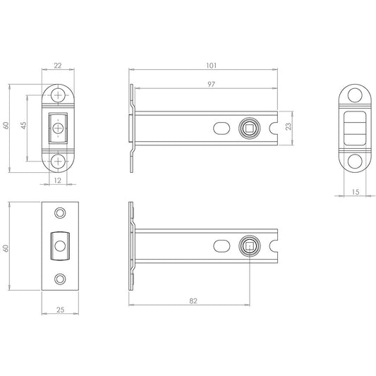 102mm Bathroom Deadbolt