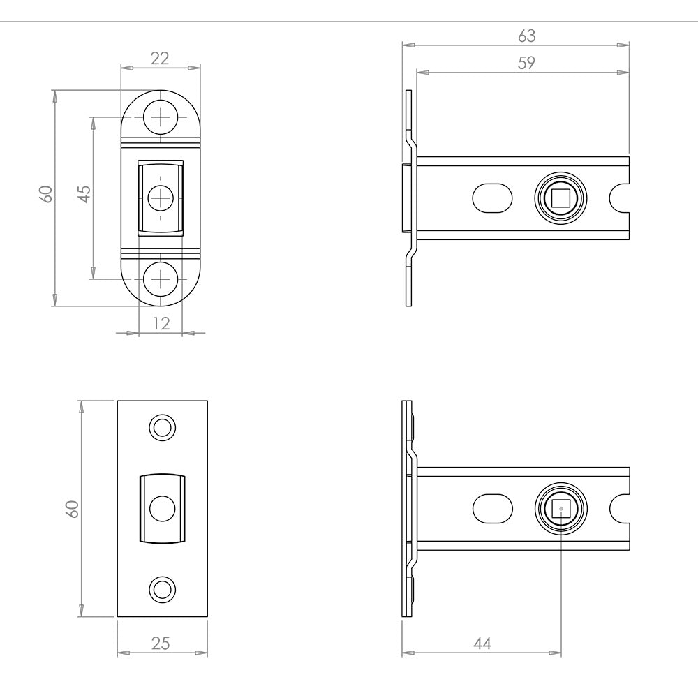 JL-HDB64SS 64mm Bathroom Deadbolt - Stainless Steel